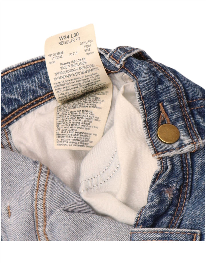 WRANGLER Herre Regular Fit Straight Jeans W34 L30 Blå Bomuld