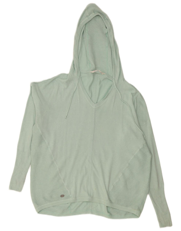 Athleta Dame hættetrøje oversize sweater UK 16 Stor turkis