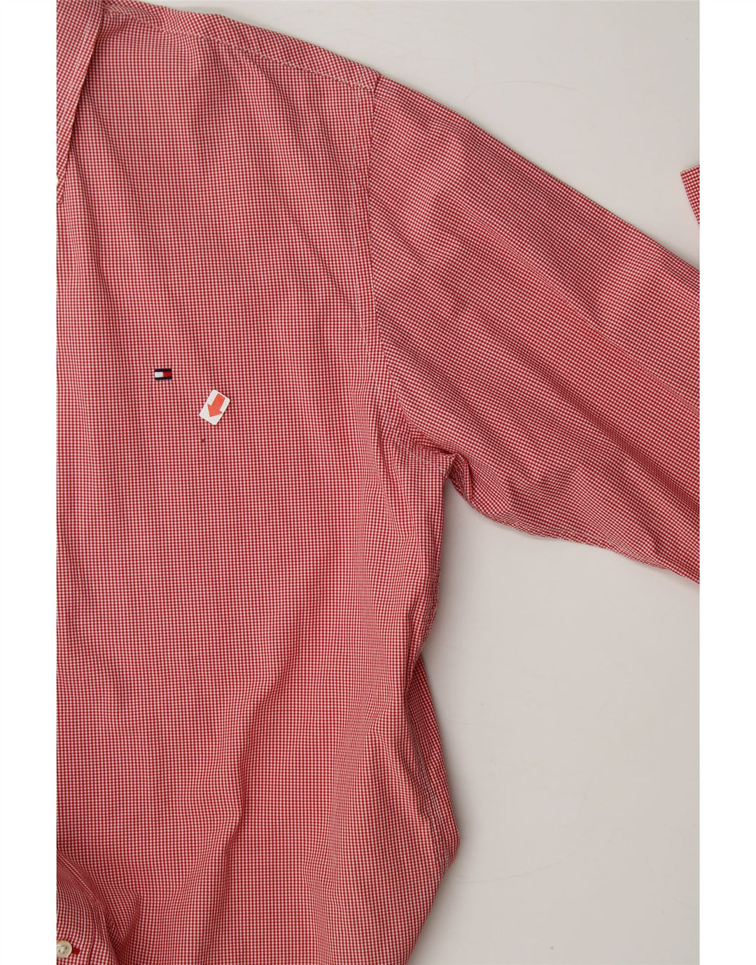 TOMMY HILFIGER Mens Shirt XL Red Gingham Cotton 80s Vintage Tommy Hilfiger and Second-Hand Tommy Hilfiger from Messina Hembry 