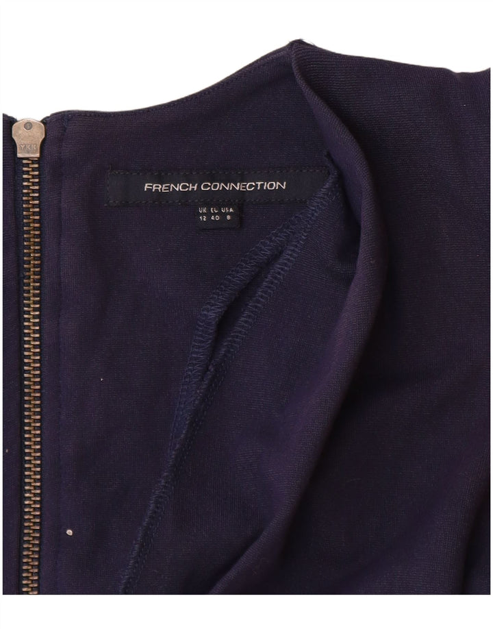 French Connection Dame 3/4-ærmet Skede Kjole UK 12 Medium Navy Blue