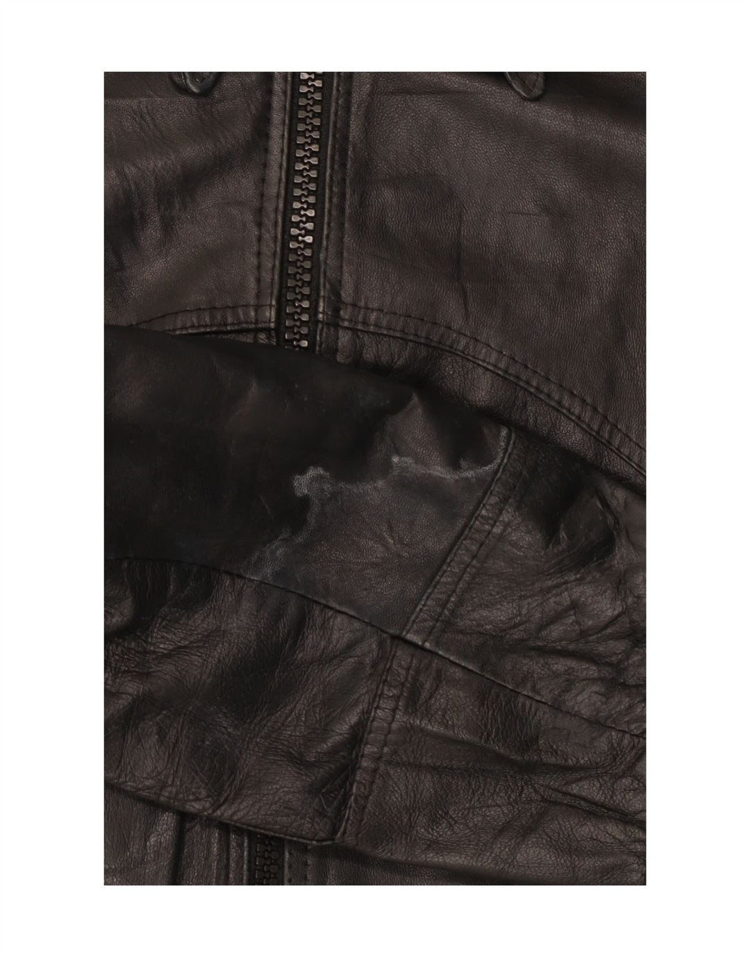 Vintage dame bomber læderjakke IT 50 XL sort læder