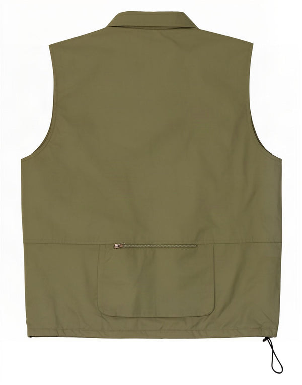 Jintao Herre Utility Gilet UK 44 2XL Khaki Bomuld