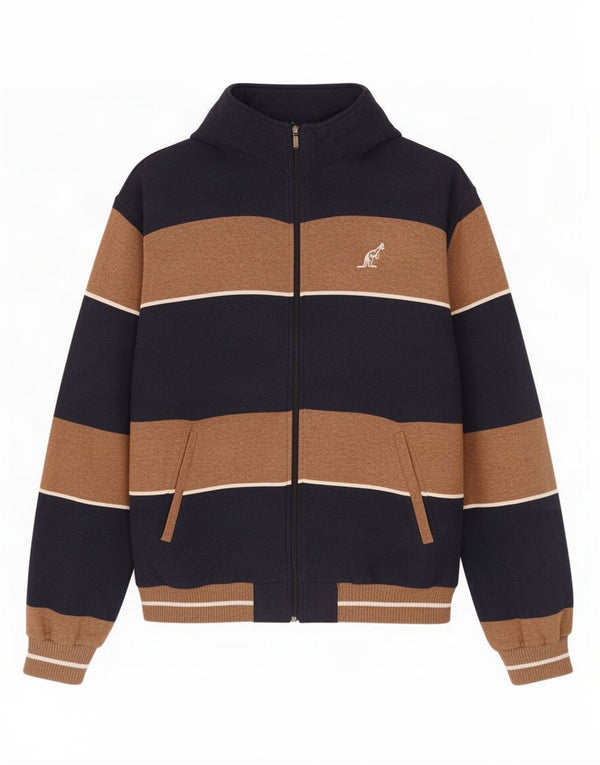 AUSTRALIAN L'ALPINA Herre cardigan sweater IT 56 2XL Marineblå Stribet