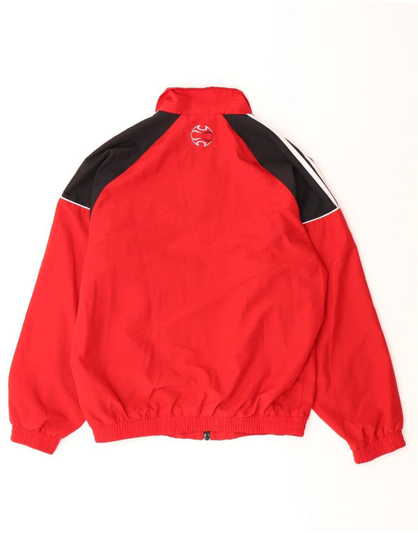 Adidas Herre Loose Fit Tracksuit Top Jacket UK 36/38 Small Red Colourblock