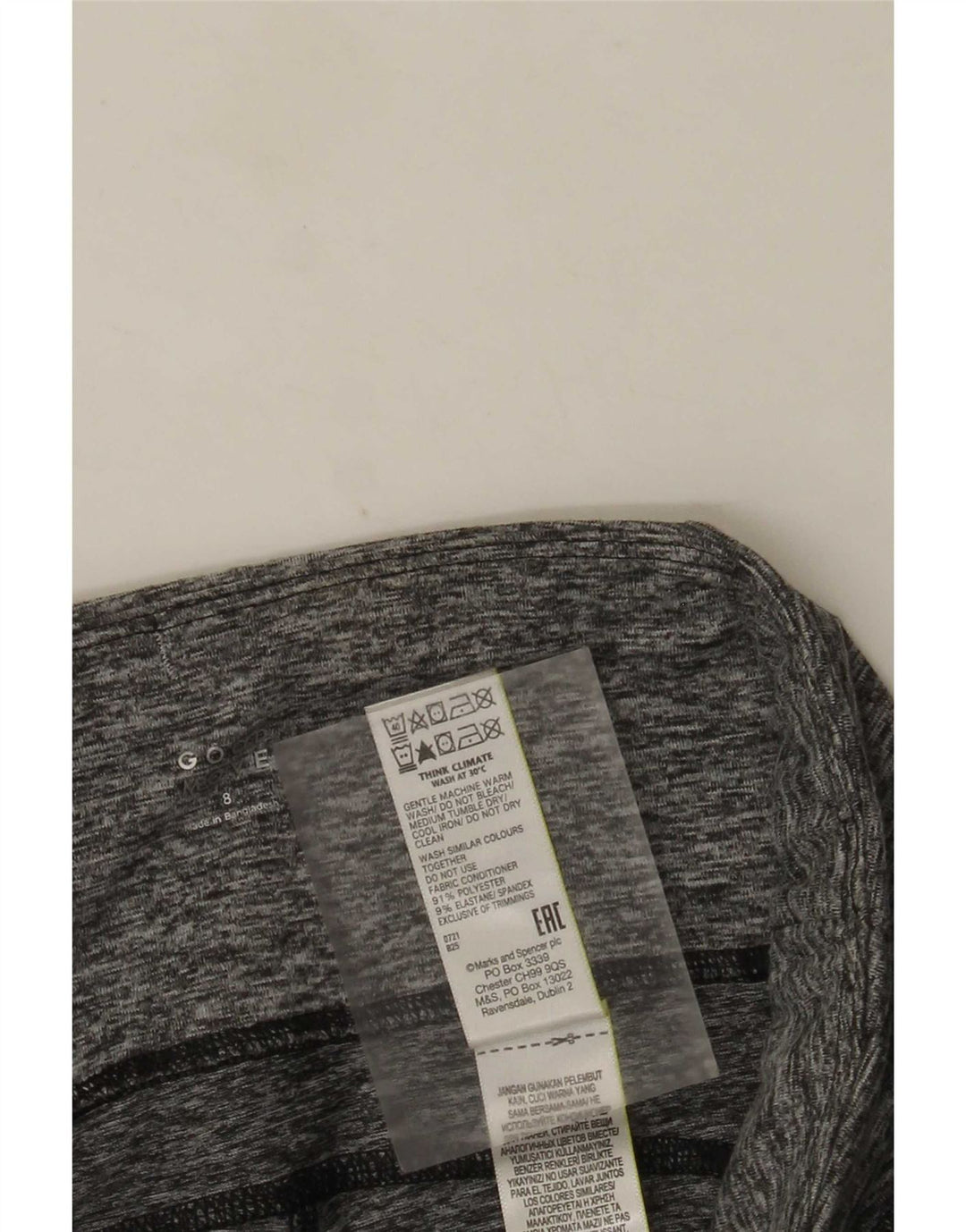 Marks & Spencer Womens Leggings UK 8 Small Grey Colourblock Polyester