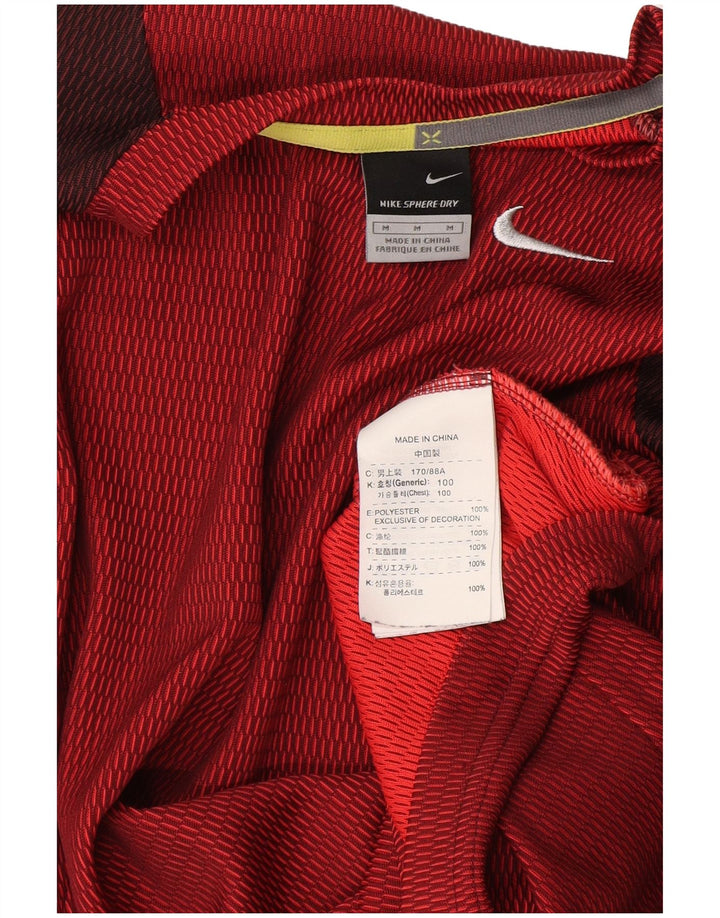 Nike T-shirt top til mænd Medium Burgundy Colourblock Polyester