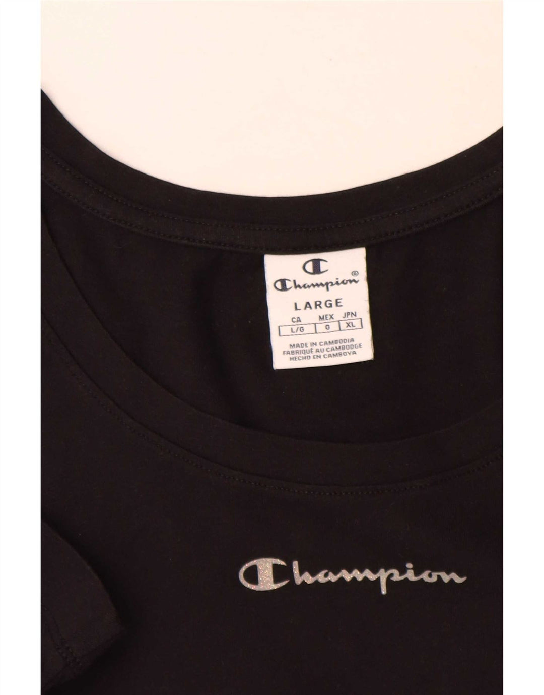 Champion Herre T-Shirt Top Stor Sort