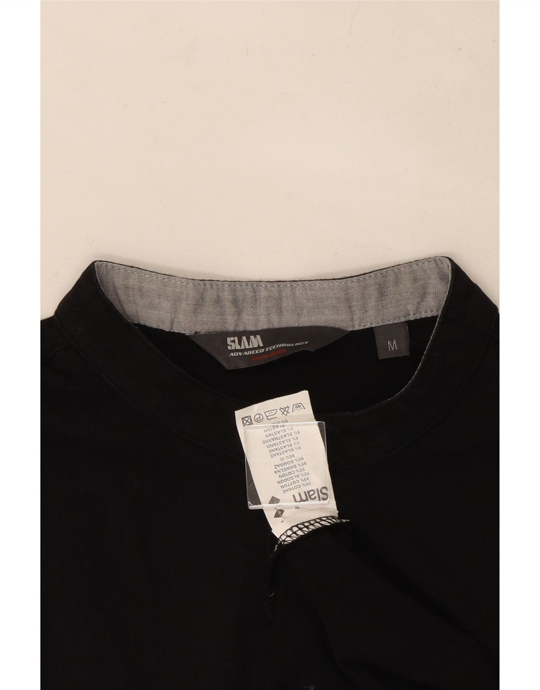 Slam Dame Top Langærmet UK 12 Medium Sort Bomuld