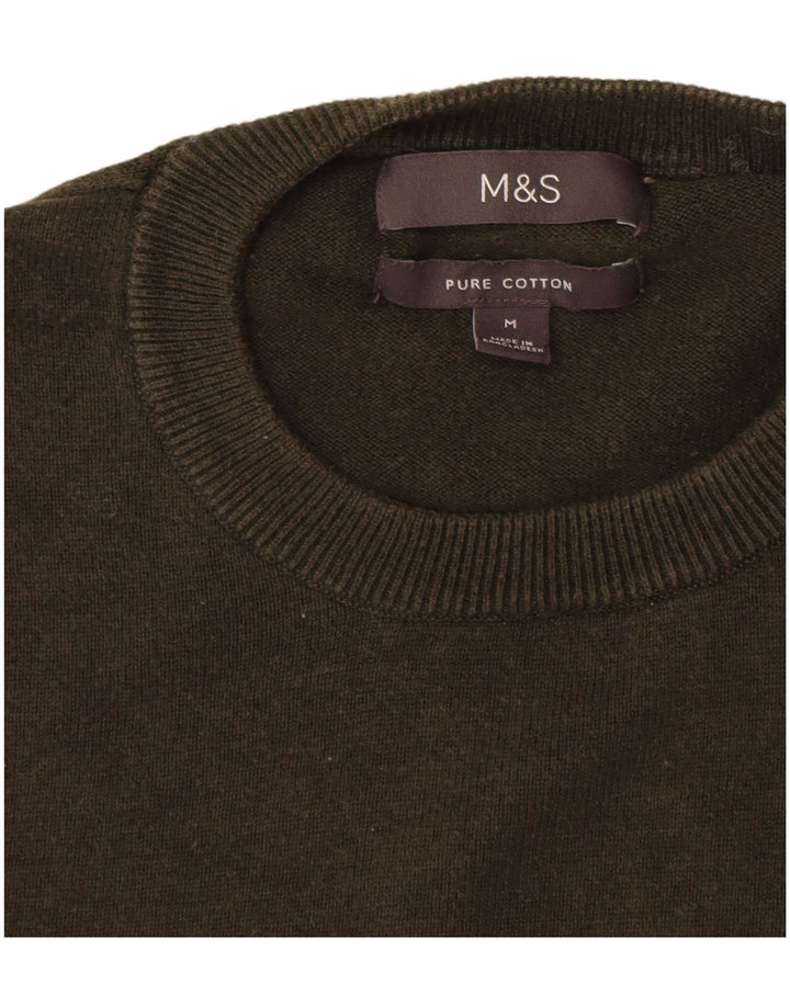 Marks & Spencer Herre sweater med rund hals, medium Khaki Bomuld