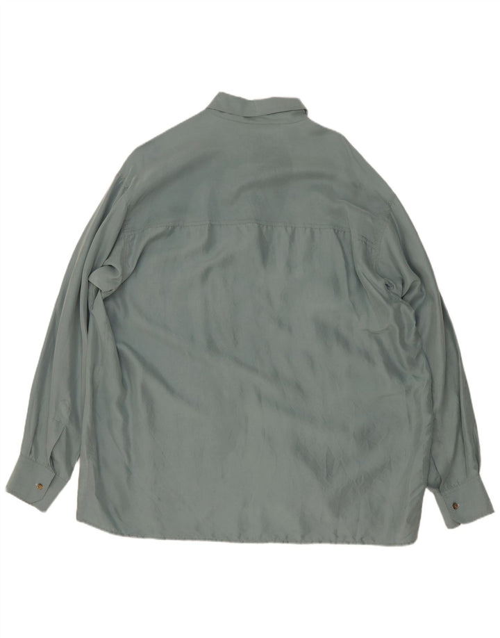 Vintage herreskjorte XL grøn silke