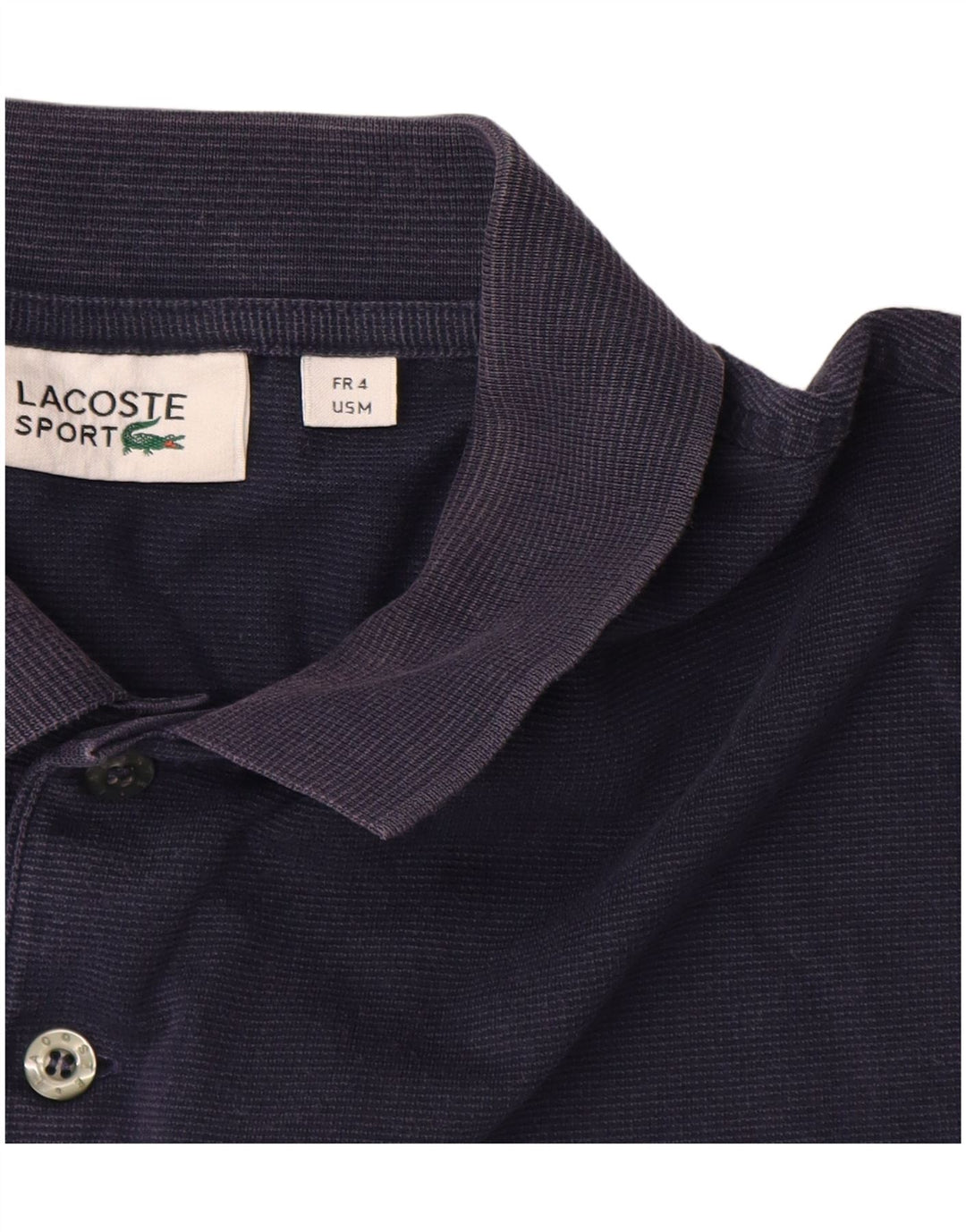 LACOSTE Poloskjorte til mænd størrelse 4 Medium Navyblå nålestribet bomuld