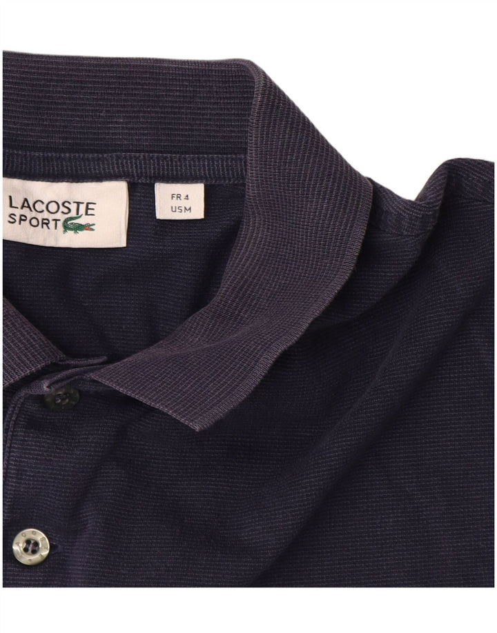 LACOSTE Poloskjorte til mænd størrelse 4 Medium Navyblå nålestribet bomuld