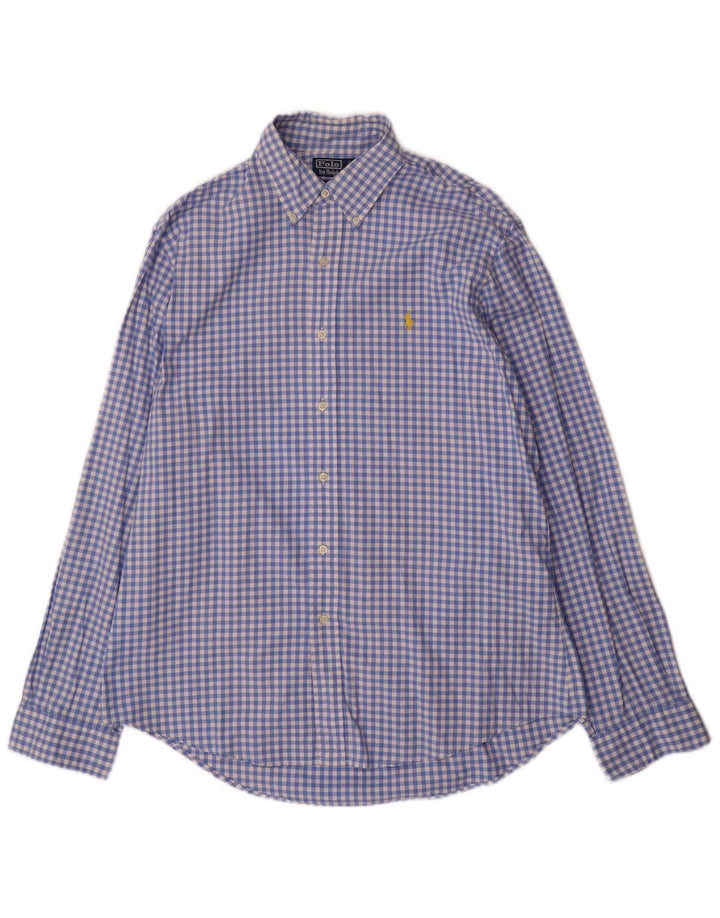 Polo Ralph Lauren Herre Custom Fit skjorte Stor blå Gingham bomuld
