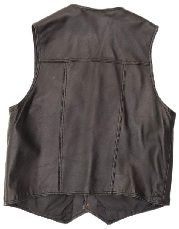 Mondi Herre lædervest UK 36 Small Black