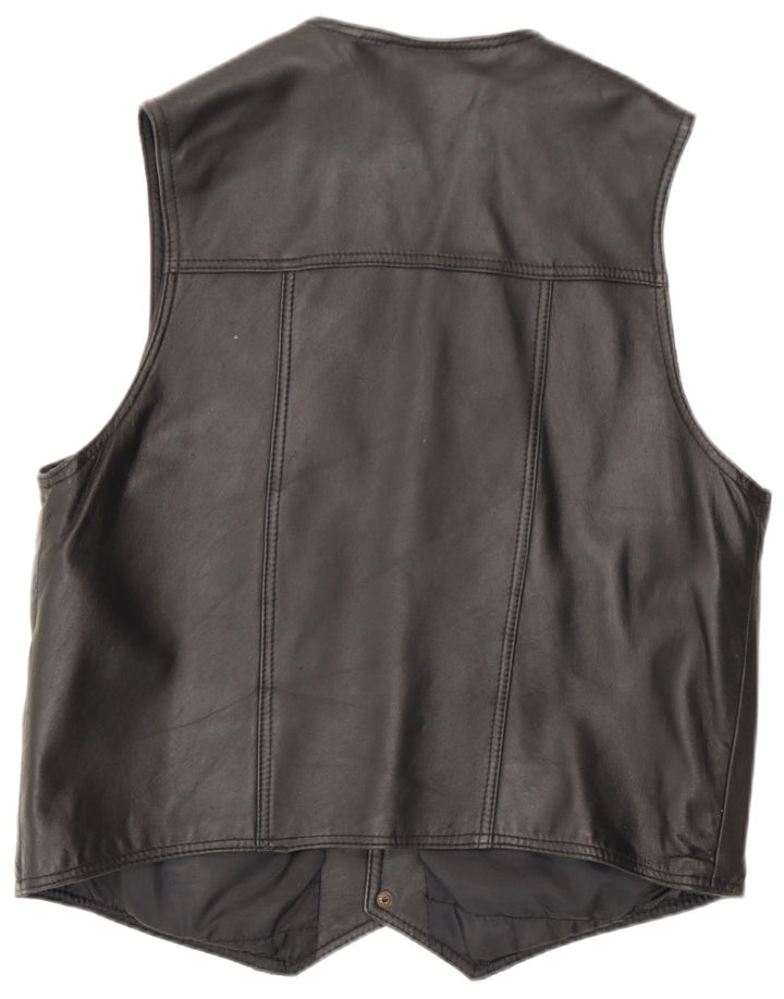 Mondi Herre lædervest UK 36 Small Black