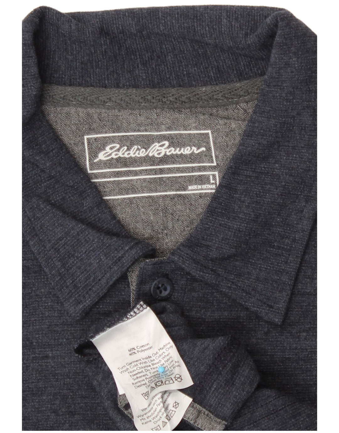 Eddie Bauer herre poloshirt Stor marineblå bomuld