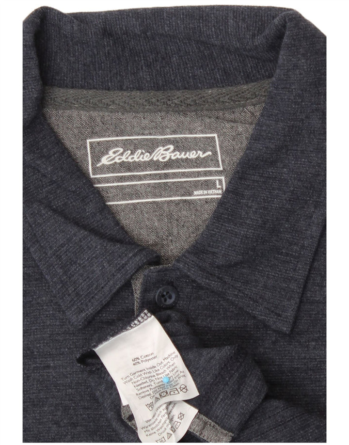 Eddie Bauer herre poloshirt Stor marineblå bomuld