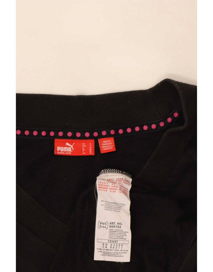 Puma Dame Oversized Sweatshirt Jumper UK 10 Small Black Bomuld