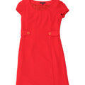 LAURA ASHLEY Womens Sheath Dress UK 10 Small Red Polyester Vintage Laura Ashley and Second-Hand Laura Ashley from Messina Hembry 