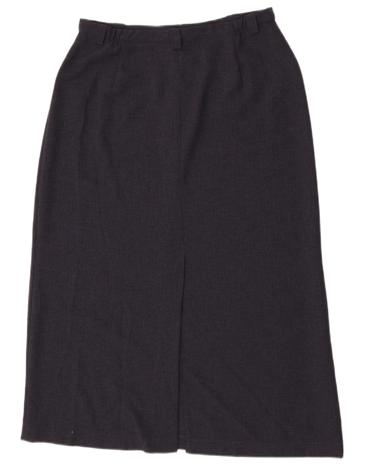 Marks & Spencer Dame Midi Skirt UK 16 Large W32 Navy Blue Polyester