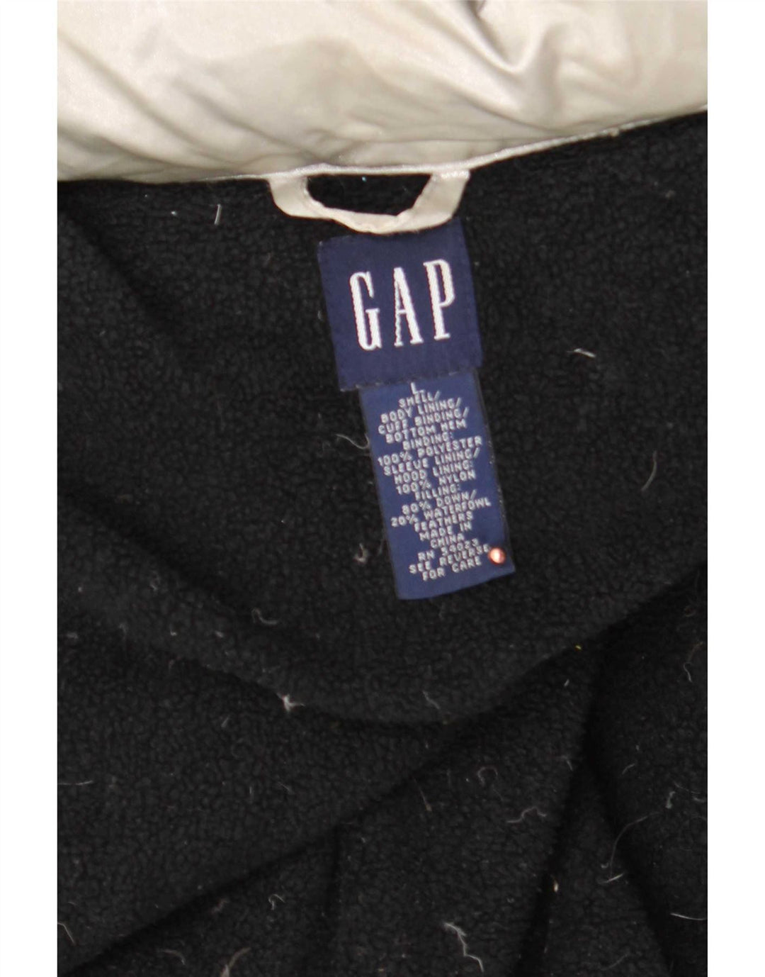 Gap Dame Hætte Oversized Polstret Jakke UK 16 Stor Sølv Polyester