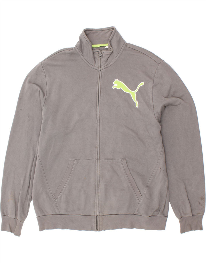 PUMA Mens Graphic Tracksuit Top Jacket XL Grey Cotton Vintage Puma and Second-Hand Puma from Messina Hembry 
