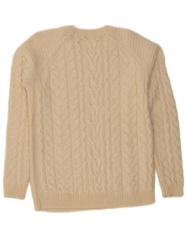 HALLHUBER Dame sweater med rund hals DK 14 Medium Beige Uld