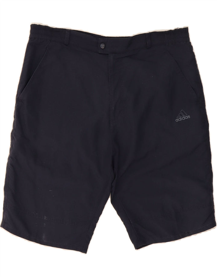ADIDAS Mens Chino Shorts W34 Large  Navy Blue Polyester Vintage Adidas and Second-Hand Adidas from Messina Hembry 