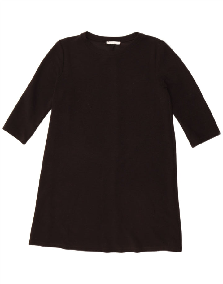 Zara Dame 3/4 ærmer Shift Dress UK 14 Large Black