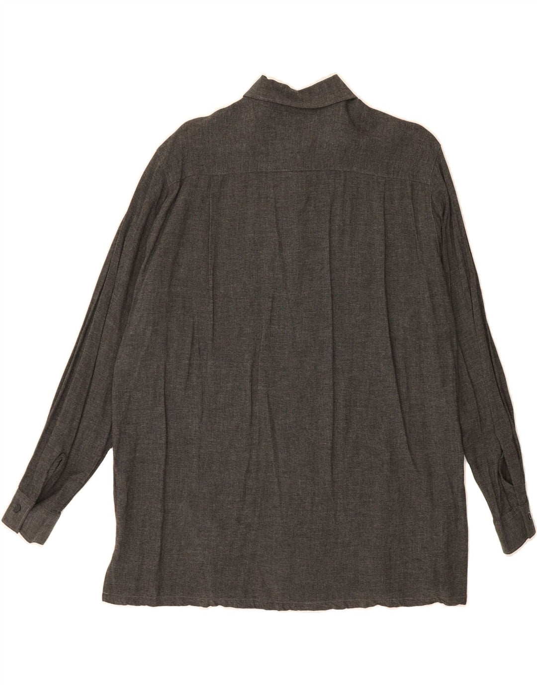 BENETTON Womens Oversized Shirt IT 44 Medium Grey Viscose Vintage Benetton and Second-Hand Benetton from Messina Hembry 