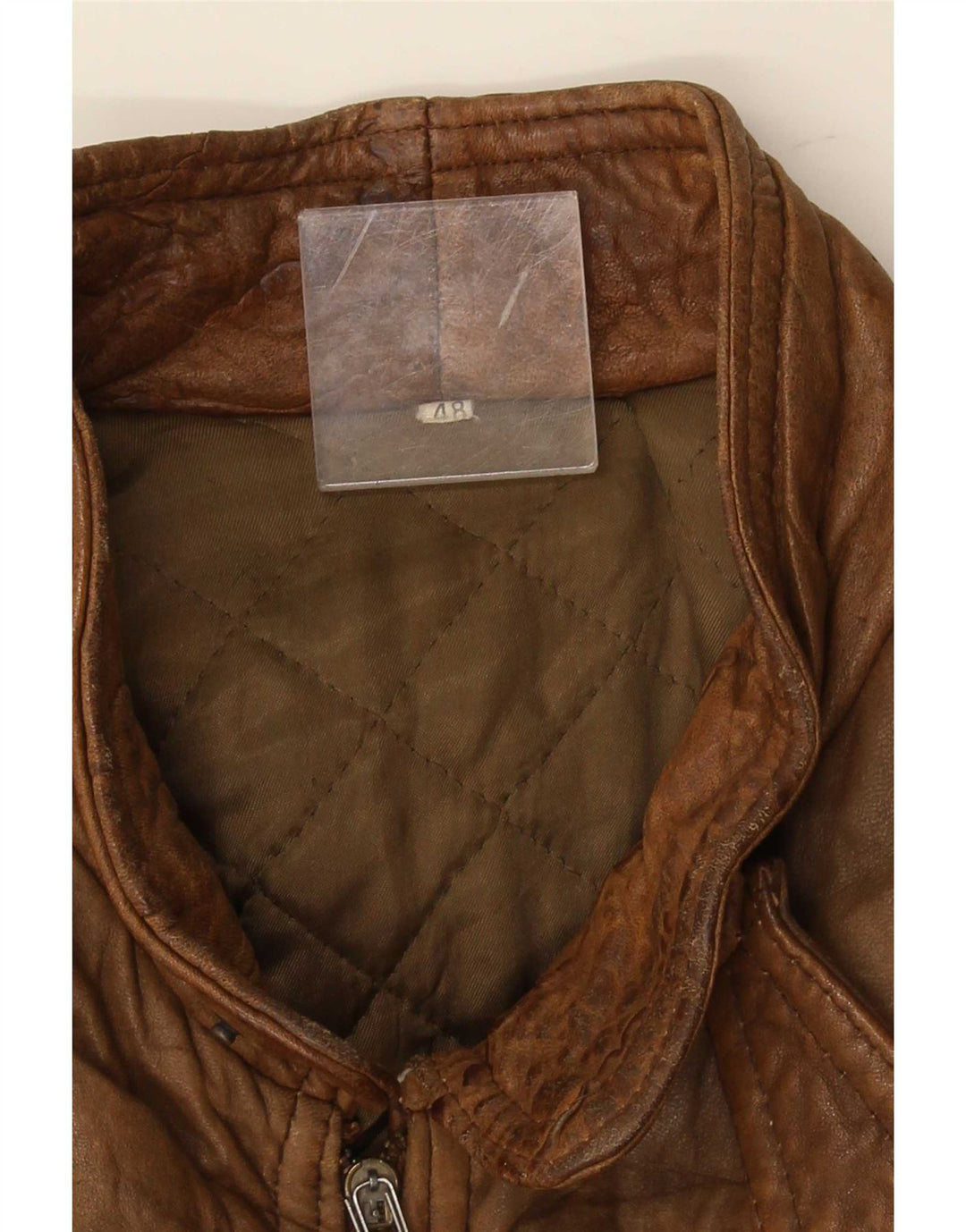Vintage herre læderjakke IT 48 Medium Brun