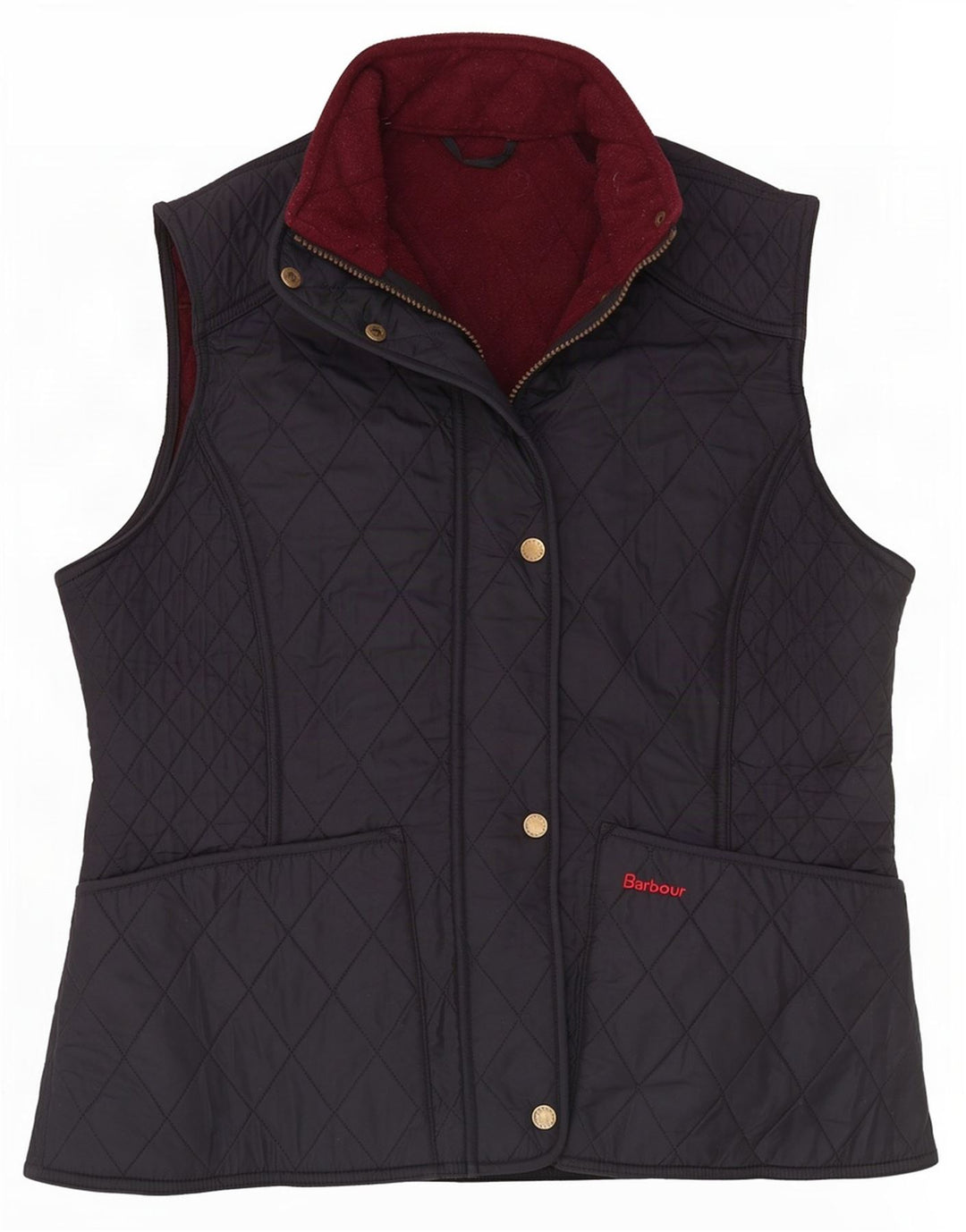 Barbour Womens Quilted Gilet UK 16 Large Black Polyester Classic