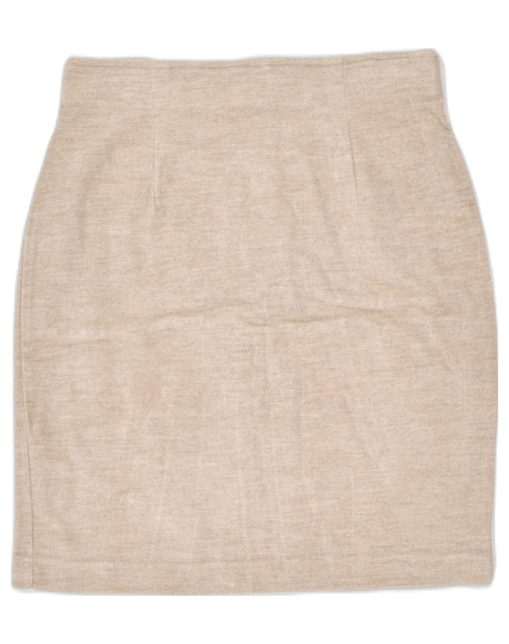 STEFANEL Womens Pencil Skirt IT 42 Medium W28 Beige Viscose | Vintage | Thrift | Second-Hand | Used Clothing | Messina Hembry 