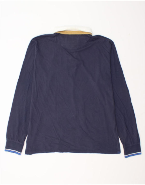 North Sails Herre Langærmet Rugby Polo Shirt 2XL Navy Blue Bomuld