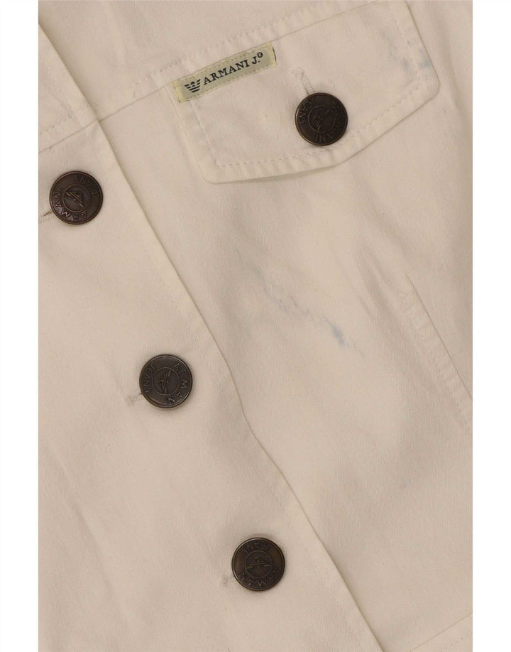 Armani Jeans Dame Denim Jacket UK 16 Large White Cotton