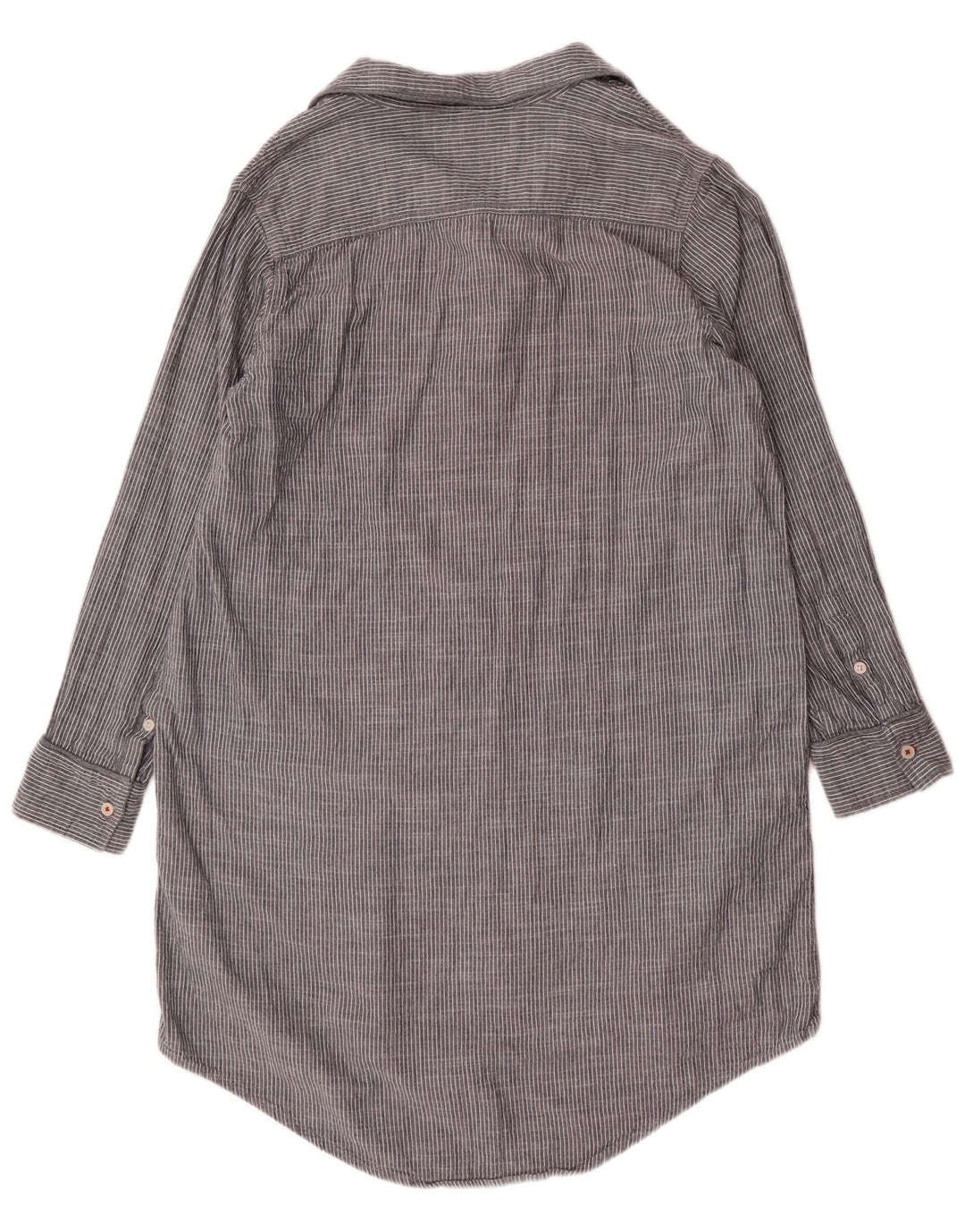 Levi's Dame Pullover Shirt Dress UK 16 Large Grey Pinstripe Bomuld