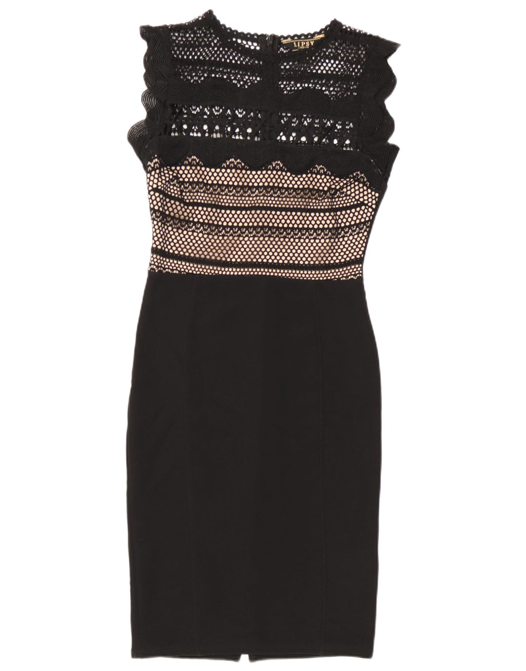 Lipsy Womens Sleeveless Sheath Dress UK 8 Small Black Polyester