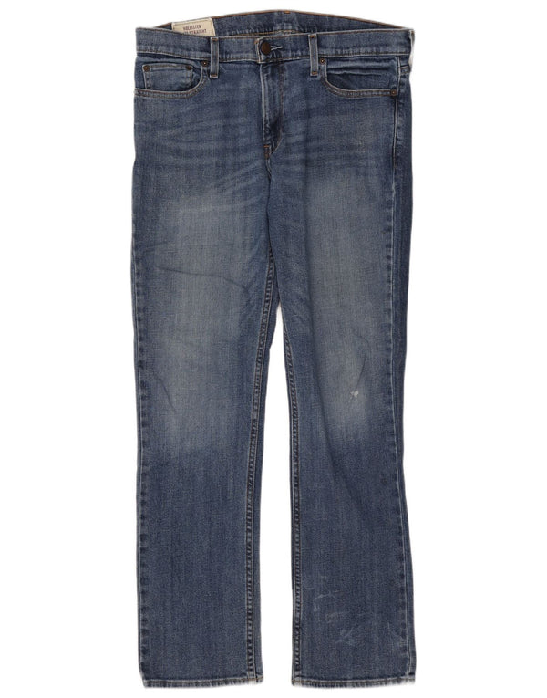 Hollister Herre Slim Straight Jeans W34 L32 Blå Bomuld