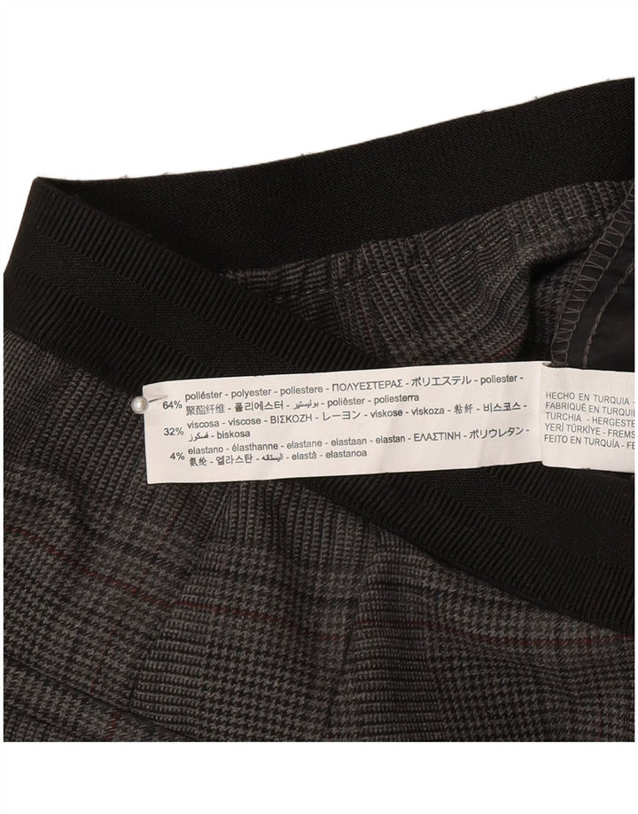 Zara Slim Fit Chino Bukser Medium W28 L27 Grå Houndstooth til kvinder