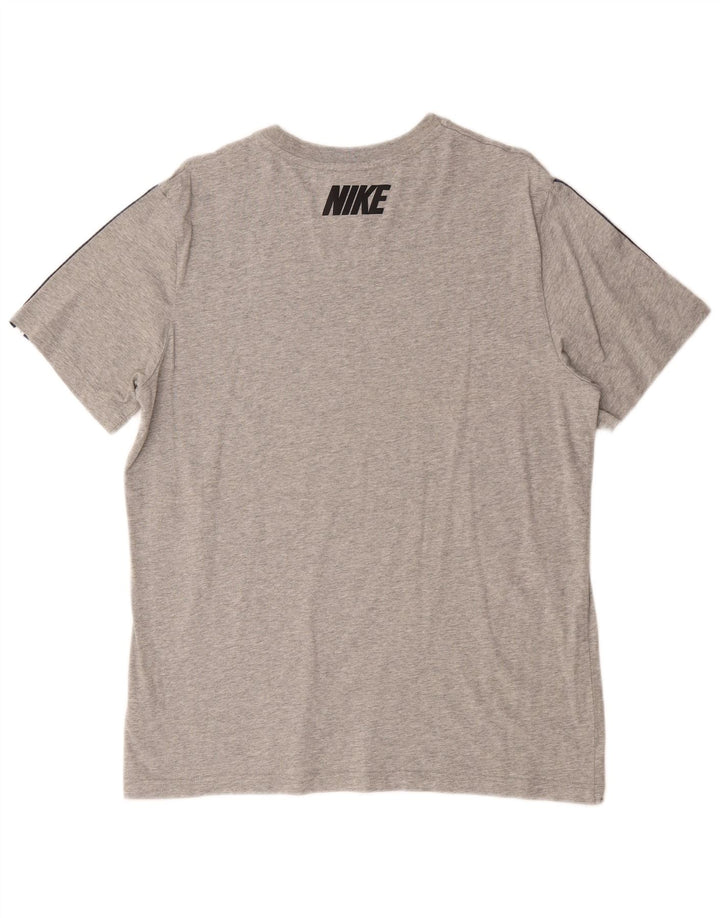 Nike grafisk T-shirt top til mænd, stor grå bomuld