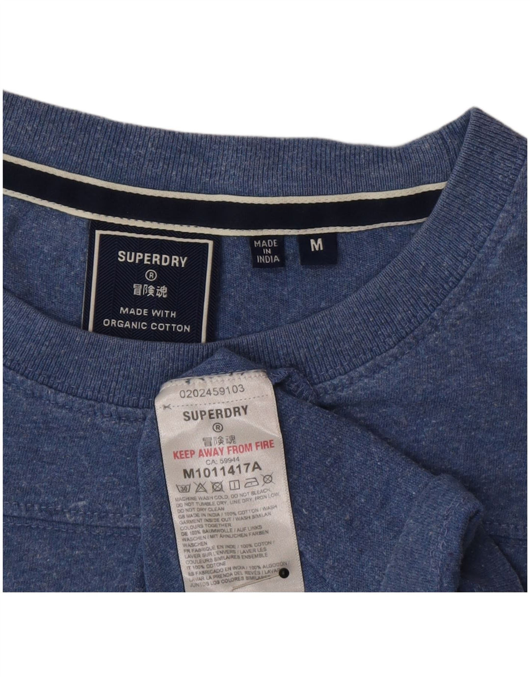 Superdry T-shirt top mellemblå bomuld