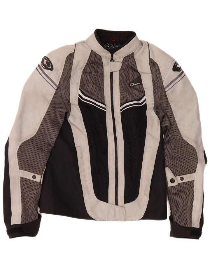 Clover Womens Graphic Racer Jacket UK 6 XS Flerfarvet Colourblock