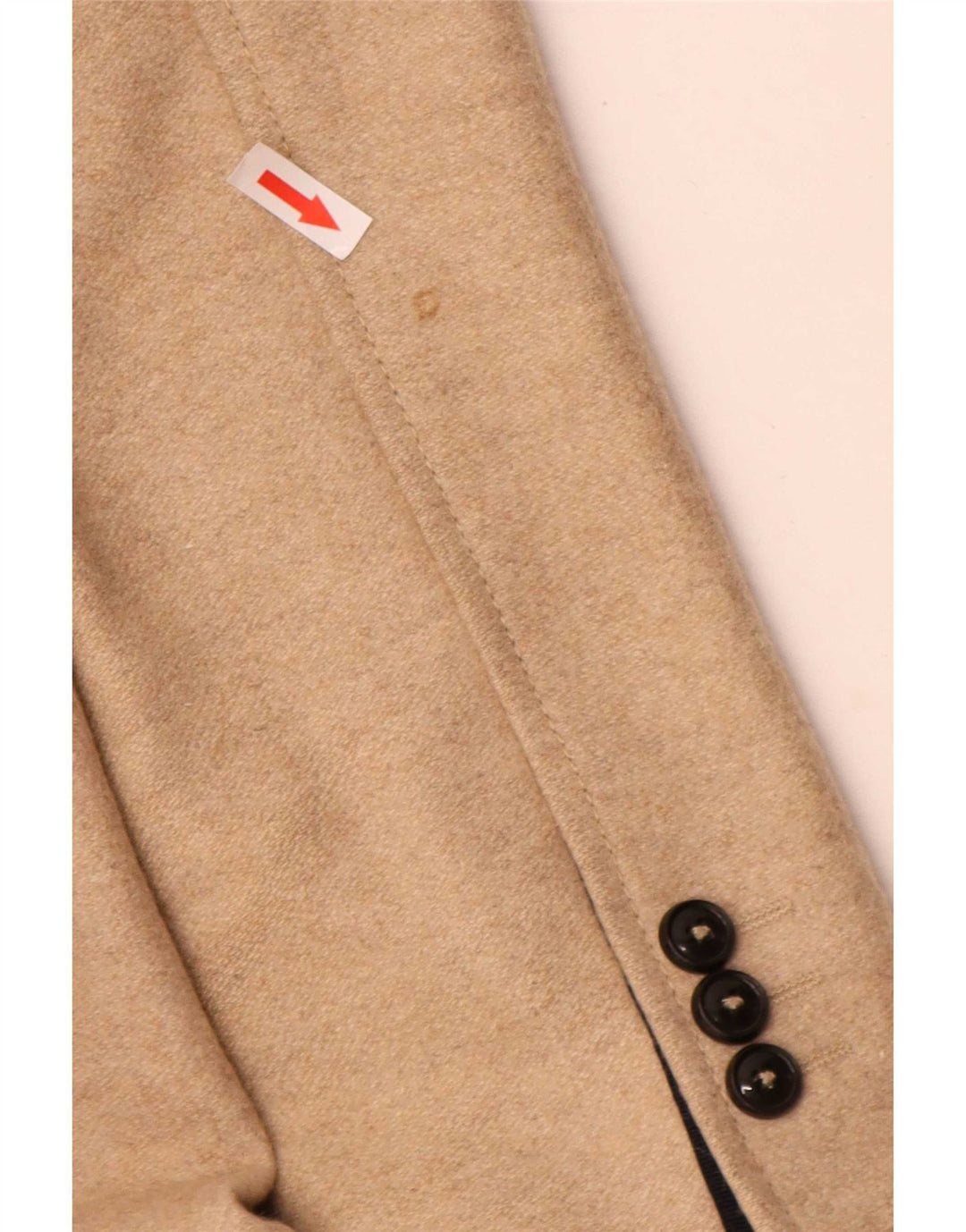 Zara Herre Overfrakke UK 38 Medium Beige Uld