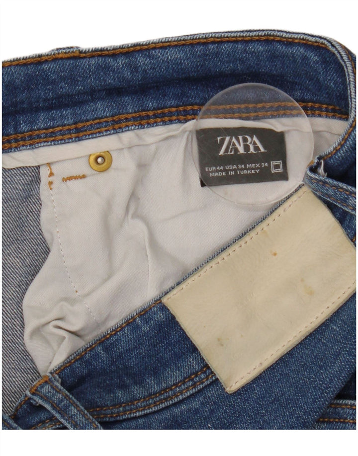 Zara Herre Slim Jeans EU 44 Large W34 L30 Blå