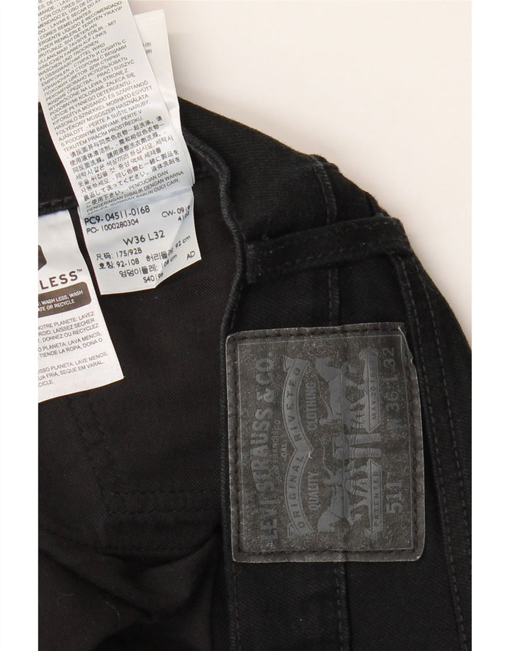 Levi's Herre 511 Slim Jeans W36 L32 Sort Bomuld