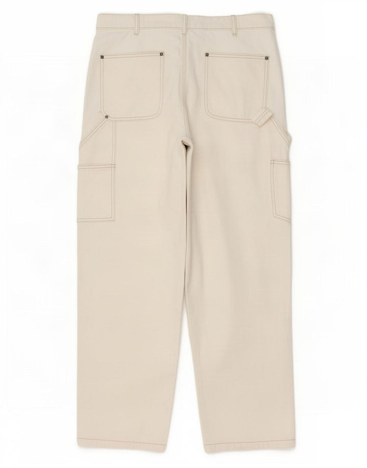 Zara Herre Cargo Straight Jeans EU 42 Large W32 L30 Beige