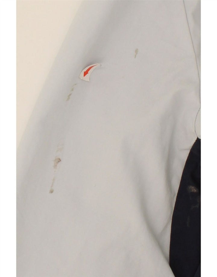NIKE Womens Zip Hoodie Sweater UK 14/16 Large White Colourblock Polyester Vintage Nike and Second-Hand Nike from Messina Hembry 