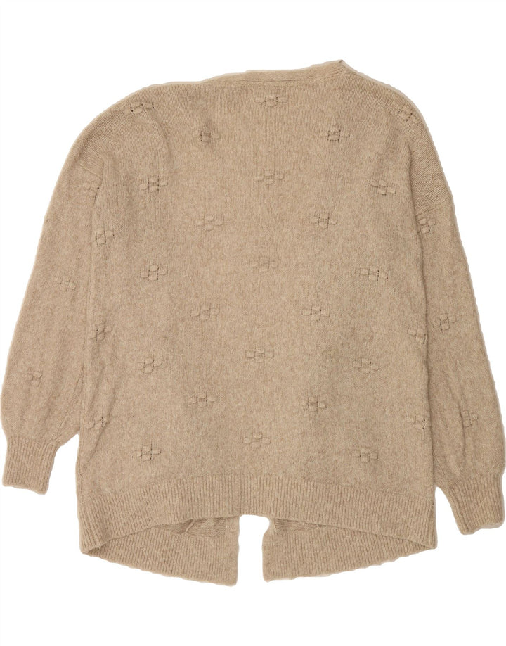 FAT FACE Womens Oversized Open Cardigan Sweater UK 10 Small Beige Nylon Vintage Fat Face and Second-Hand Fat Face from Messina Hembry 