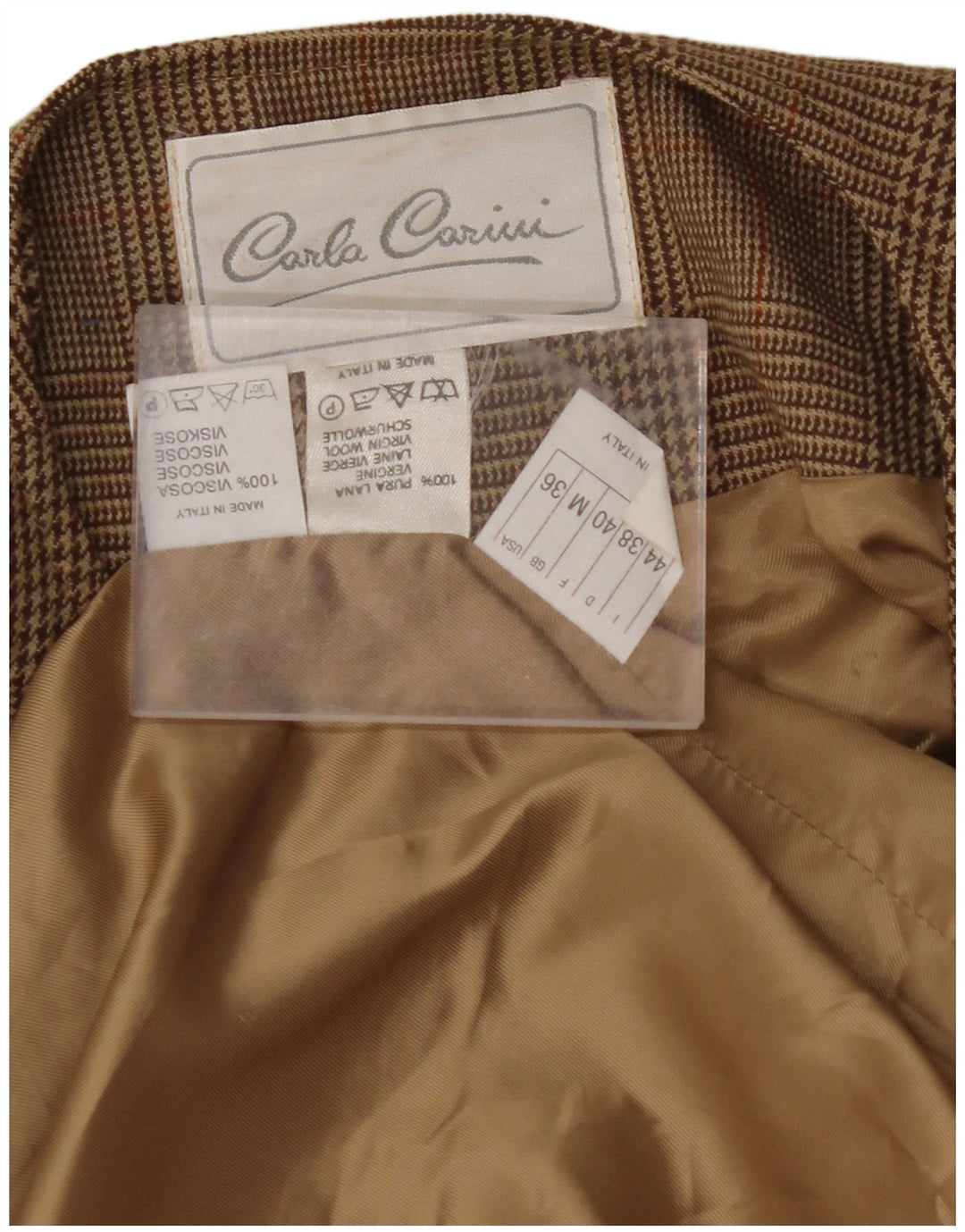 CARLA CARINI Womens Oversized Overcoat UK 14 Medium Brown Houndstooth
