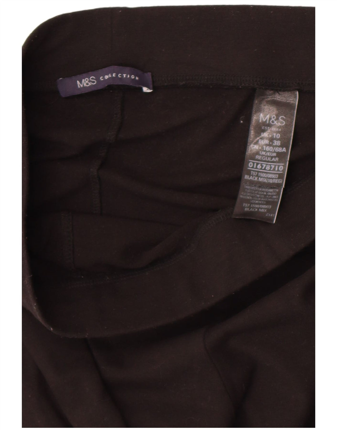 Marks & Spencer Womens Leggings UK 10 Small Black Polyester